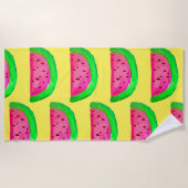 Serviette De Plage Plage d'art de la pastèque rose funky (Devant)
