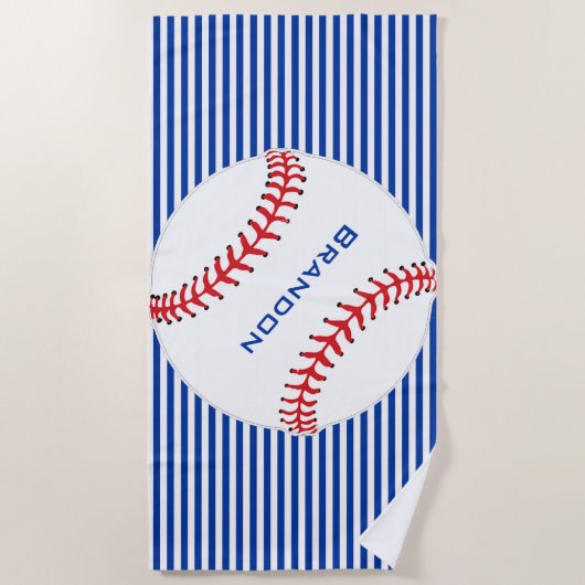 Serviette De Plage Plage de Baseball Design (Devant)