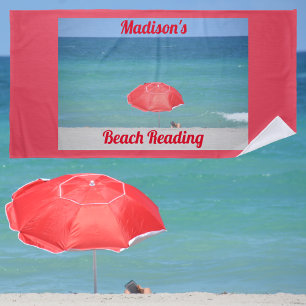 Serviette De Plage Plage de bord de mer Lecture rouge