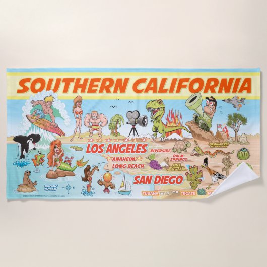 Serviette De Plage Plage de Californie du Sud (Devant)