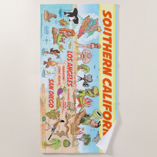 Serviette De Plage Plage de Californie du Sud (Devant)