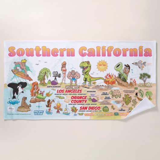 Serviette De Plage Plage de Californie du Sud (Devant)