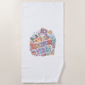 Serviette De Plage Plage de Licorne Vibes Fantaisiste Fond Blanc (Devant)