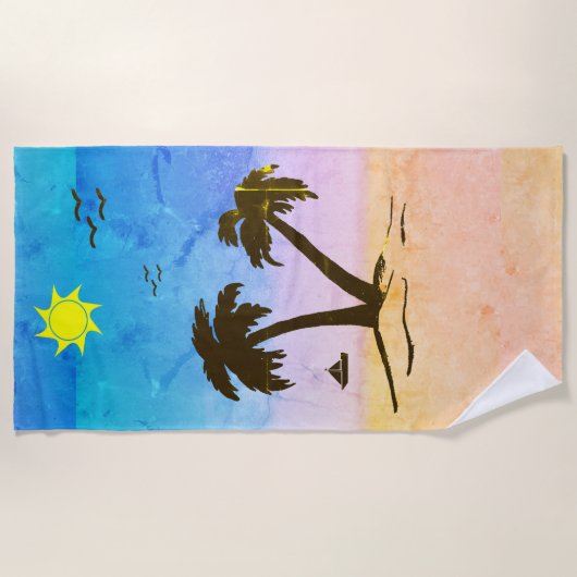 Serviette De Plage Plage de Palm Trees (Devant)