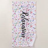 Serviette De Plage Plage de peinture amusante Splatter Relaxation Pla (Devant)