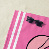 Serviette De Plage Plage de repos Face Hot Pink Beach Towne (En situation)