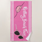 Serviette De Plage Plage de repos Face Hot Pink Beach Towne (Devant)