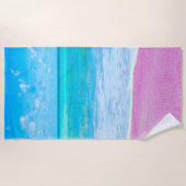 Serviette De Plage Plage de sable rose (Devant)