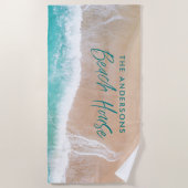 Serviette De Plage Plage de sable tropicale océan soleil des vagues m (Devant)