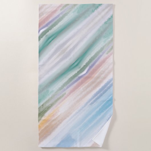 Serviette De Plage Plage de sable Vagues océaniques Coucher de soleil (Devant)