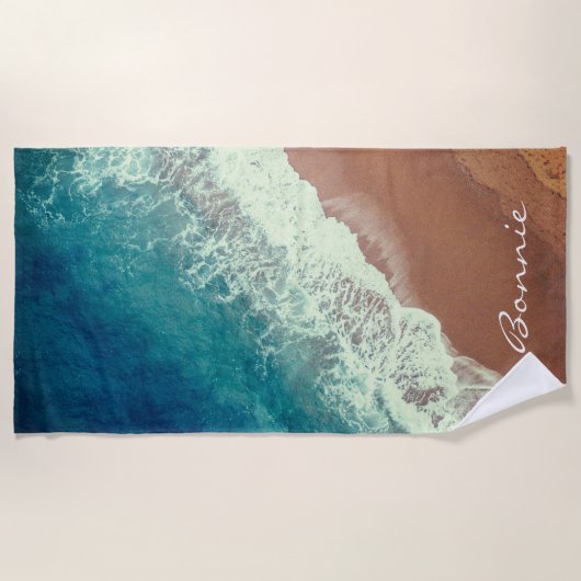 Serviette De Plage Plage d'eau de mer sable fin (Devant)