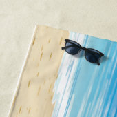 Serviette De Plage Plage d'été amusante Scène d'eau Sable soleil (En situation)