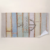 Serviette De Plage Plage d'été Patinée côtière Nautique Bois (Devant)