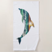 Serviette De Plage Plage Dolphin du coucher de soleil (Devant)