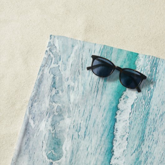 Serviette De Plage Plage Dreams Citation Inspiration Rétro Ocean Wave (En situation)