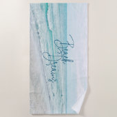 Serviette De Plage Plage Dreams Citation Inspiration Rétro Ocean Wave (Devant)