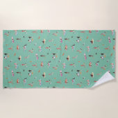 Serviette De Plage Plage DUDES et CHIENS Menthe (Devant)