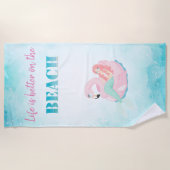 Serviette De Plage Plage élégante et mignonne, sirène (Devant)