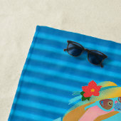 Serviette De Plage Plage Flamant rose (En situation)