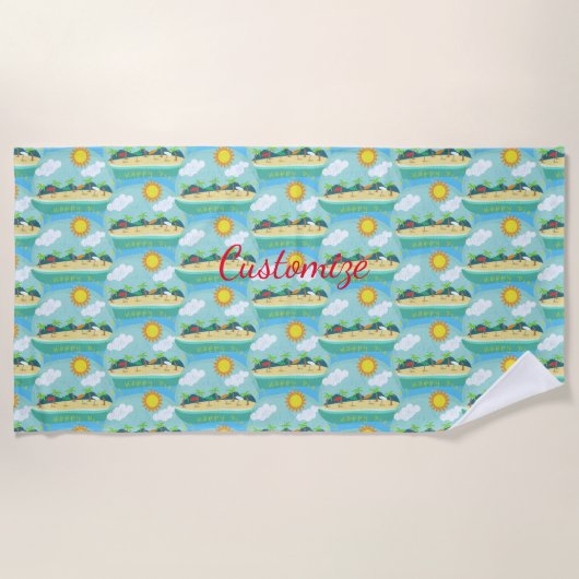 Serviette De Plage Plage Happy Place Thunder_Cove (Devant)