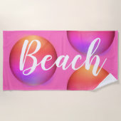 Serviette De Plage Plage Hot Rose Orange Ombre (Devant)