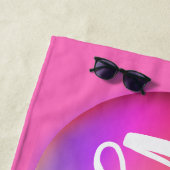 Serviette De Plage Plage Hot Rose Orange Ombre (En situation)