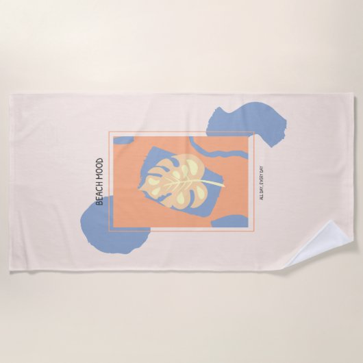 Serviette De Plage Plage Humeur Abstrait Feuille tropicale (Devant)
