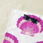 Serviette De Plage Plage moderne Nautique Coquillage rose Shell (En situation)