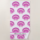 Serviette De Plage Plage moderne Nautique Coquillage rose Shell (Devant)