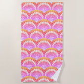 Serviette De Plage Plage moderne Peach Tropical Seashell Shell Beach (Devant)