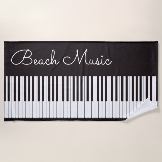 Serviette De Plage Plage Musique Piano Thème (Devant)