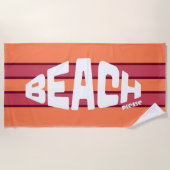 Serviette De Plage Plage Please Coral & Pink Striped Beach Towne (Devant)