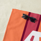 Serviette De Plage Plage Please Coral & Pink Striped Beach Towne (En situation)