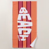 Serviette De Plage Plage Please Coral & Pink Striped Beach Towne (Devant)