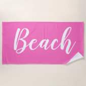 Serviette De Plage Plage rose-blanc (Devant)