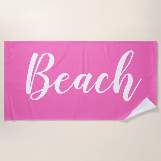 Serviette De Plage Plage rose-blanc (Devant)