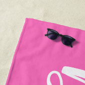 Serviette De Plage Plage rose-blanc (En situation)