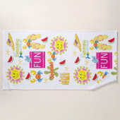 Serviette De Plage Plage Serviette Crabe Sun Fun (Devant)