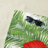 Serviette De Plage Plage Serviette-Palm Tropical & Fleurs (En situation)