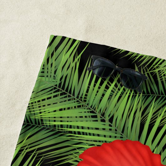 Serviette De Plage Plage Serviette-Palm Tropical & Fleurs (En situation)