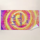 Serviette De Plage Plage Serviette Pinwheel Jaune, Rose, Orange (Devant)