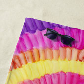 Serviette De Plage Plage Serviette Pinwheel Jaune, Rose, Orange (En situation)