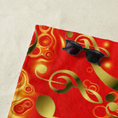Serviette De Plage Plage serviette, vacances, musique, maison, notes, (En situation)
