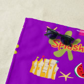 Serviette De Plage Plage Serviette violet soleil amusant (En situation)