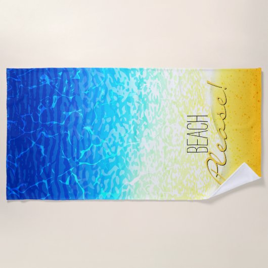 Serviette De Plage Plage S'il vous plaît Parkling Ocean Eau et Sable (Devant)