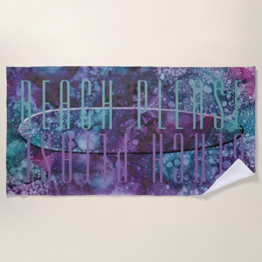 Serviette De Plage Plage Surf Plage Impression Violet Blues (Devant)
