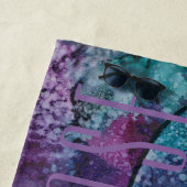Serviette De Plage Plage Surf Plage Impression Violet Blues (En situation)