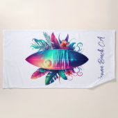 Serviette De Plage Plage Tropical Surboard (Devant)