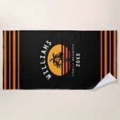 Serviette De Plage Plage tropicale amusante Famille Réunion Vacances  (Devant)