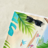Serviette De Plage Plage tropicale avec palmiers, eau claire (En situation)